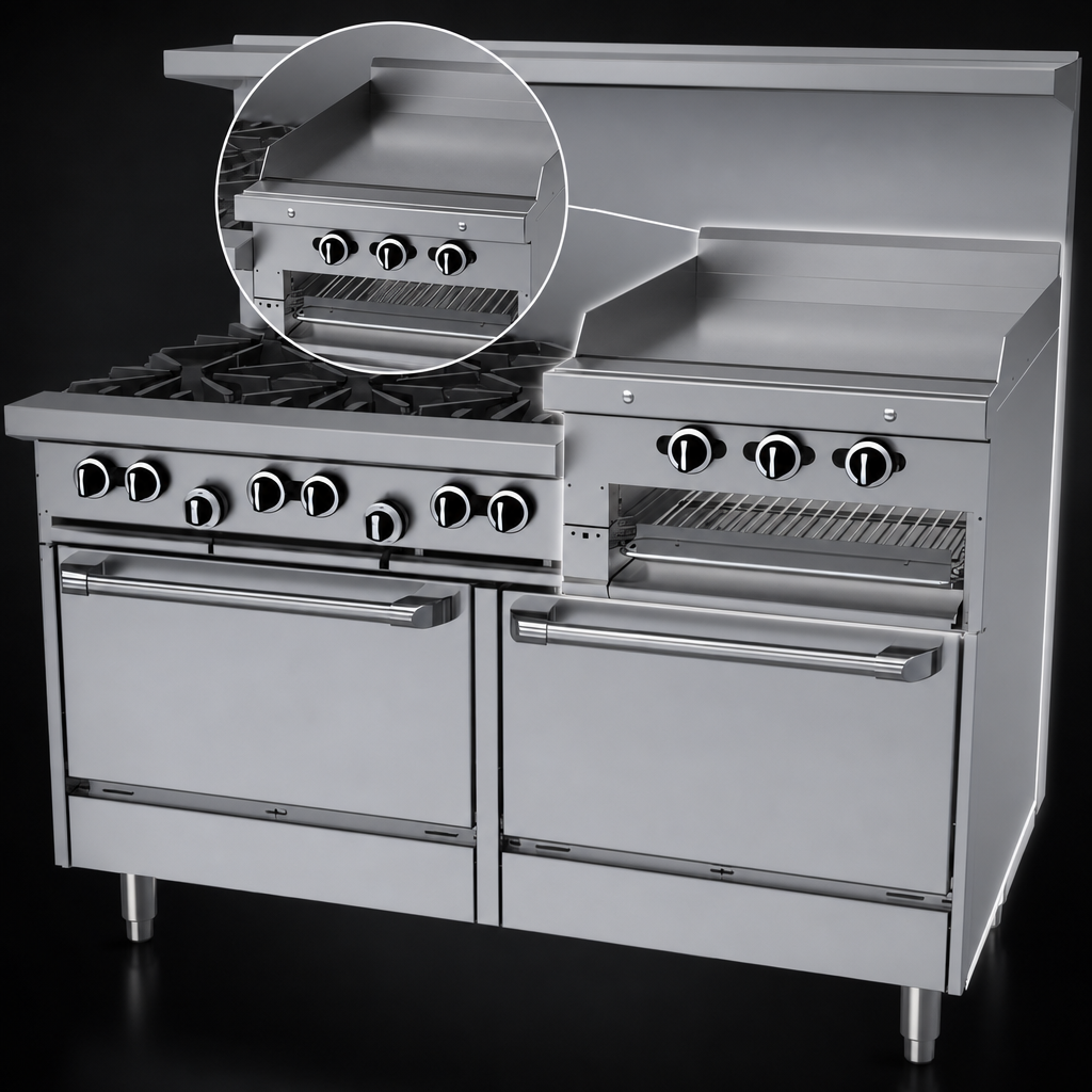 Raised Griddle/Broiler Section