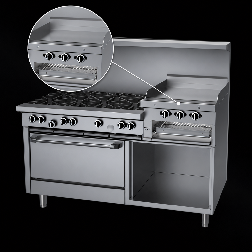 Right-Side Raised Griddle/Broiler