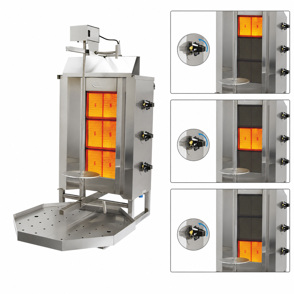 Three Individually Controlled Infrared Burners