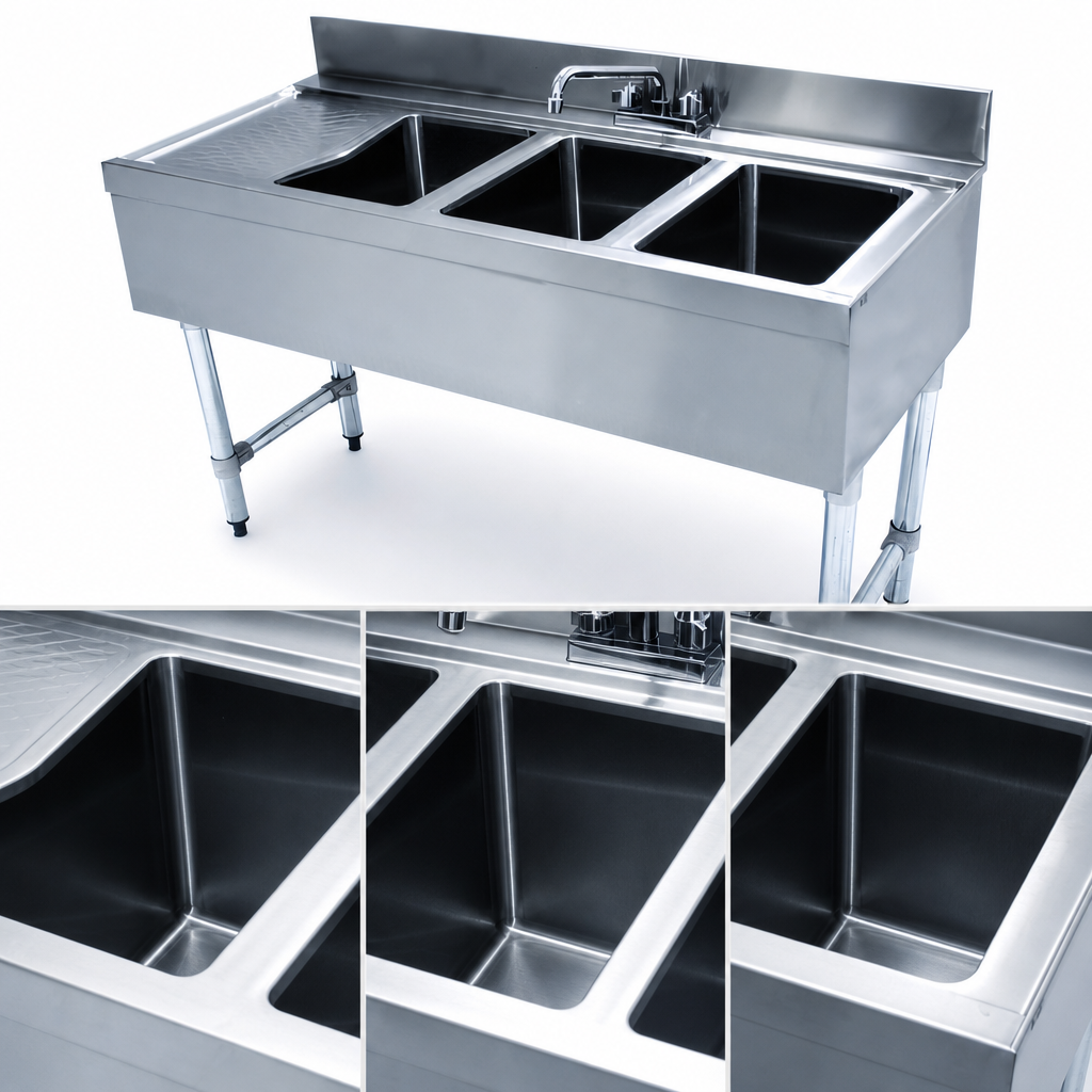 Three Deep Drawn Sink Bowls