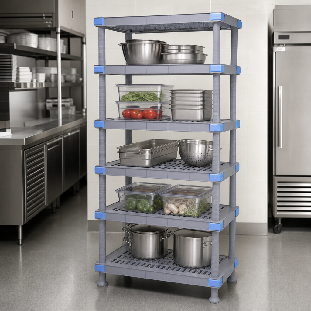 Five Open Grid Shelves
