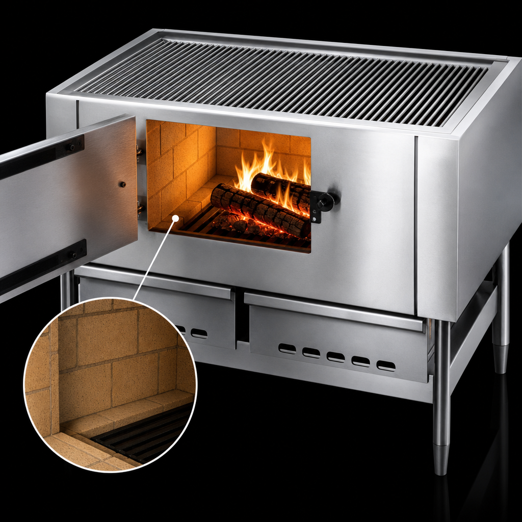 Firebrick Insulated Wood-Burning Chamber