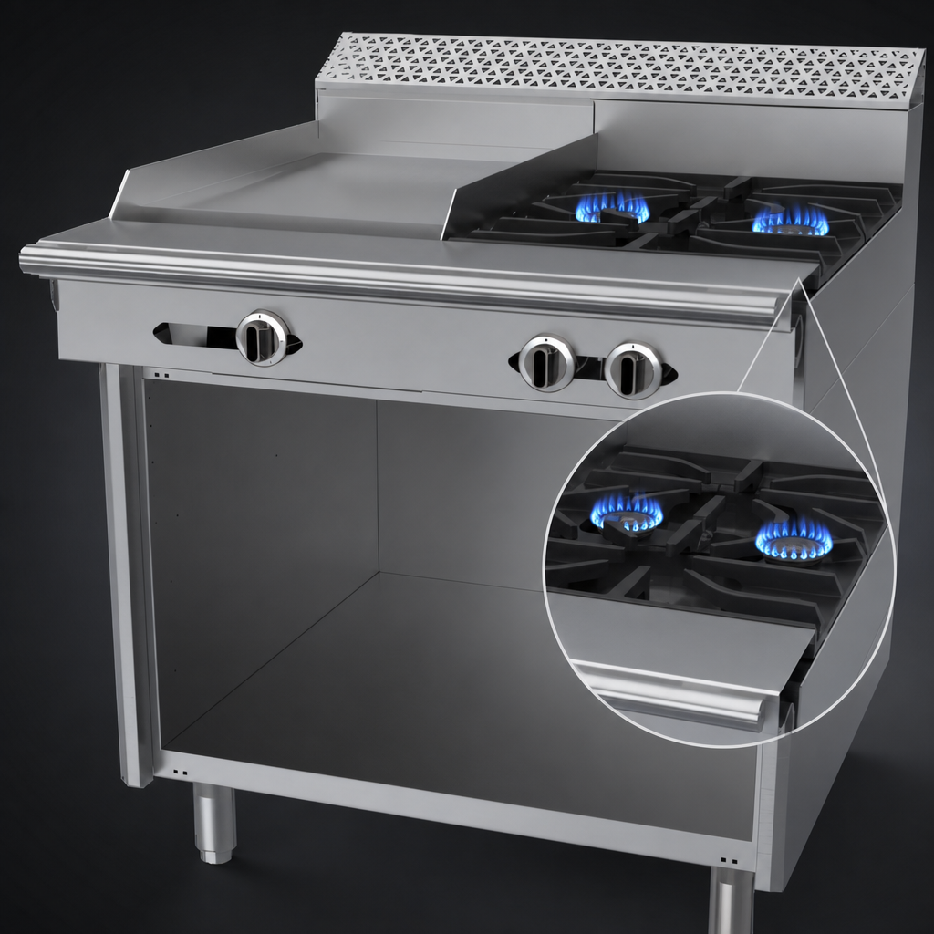 Right-Side Open Burners