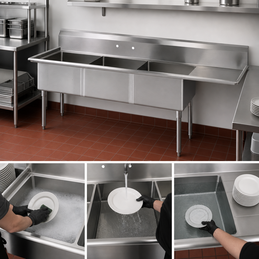 Three Compartment Sink