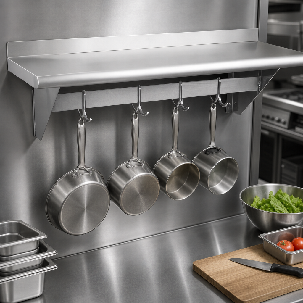 Wall Shelf with Pot Rack