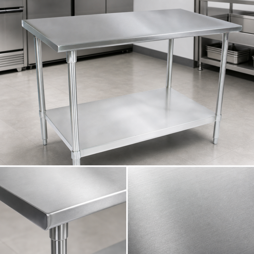 Type 300 Stainless Steel, Satin Finish