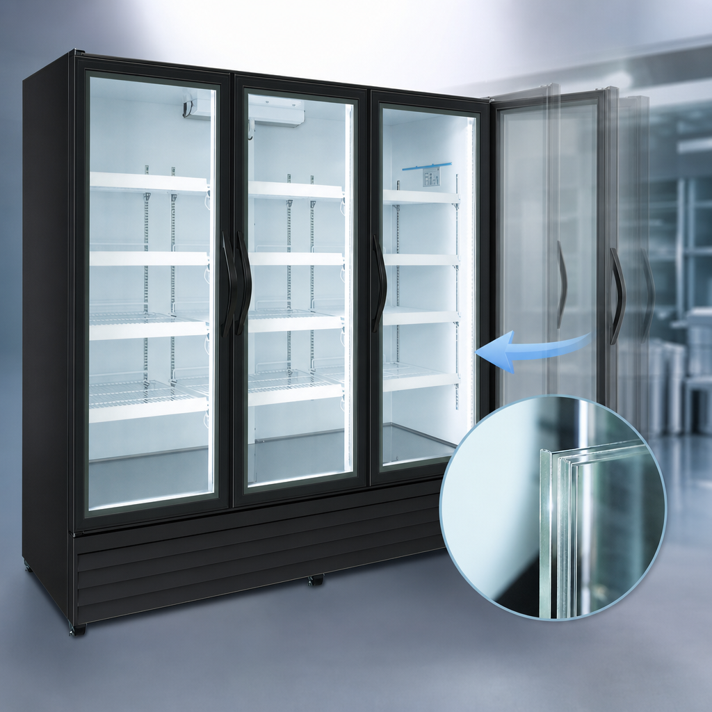 Self-Closing Double-Pane Low-E Glass Doors
