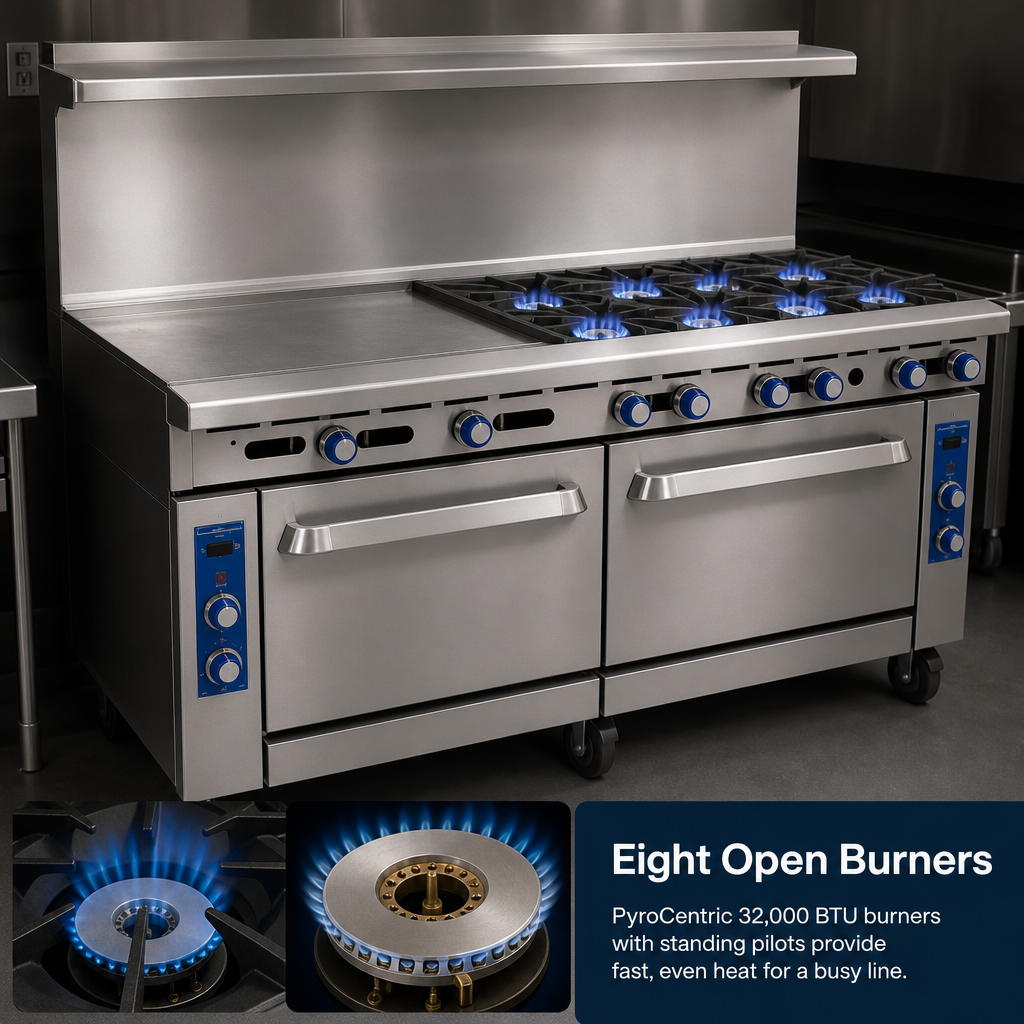 Eight Open Burners