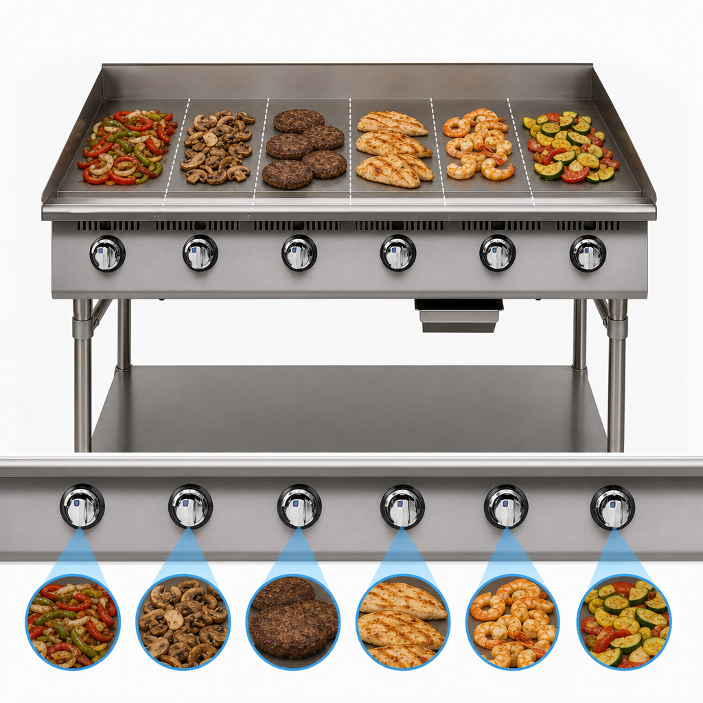 Six Independent Cooking Zones