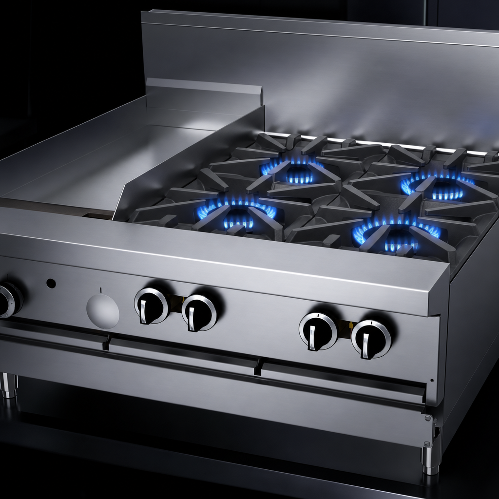 Four 33,000 BTU Open Burners