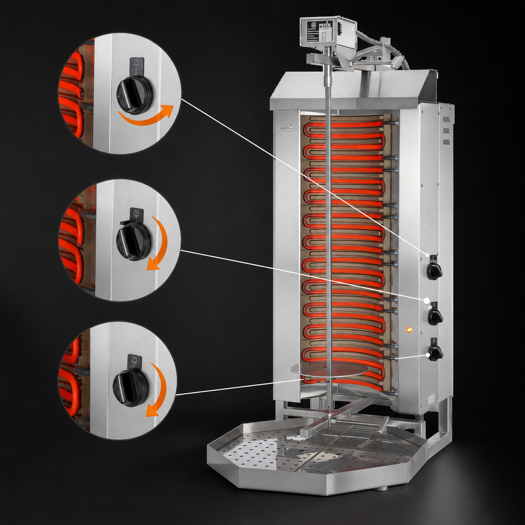 Three Individually Controlled Infrared Burners