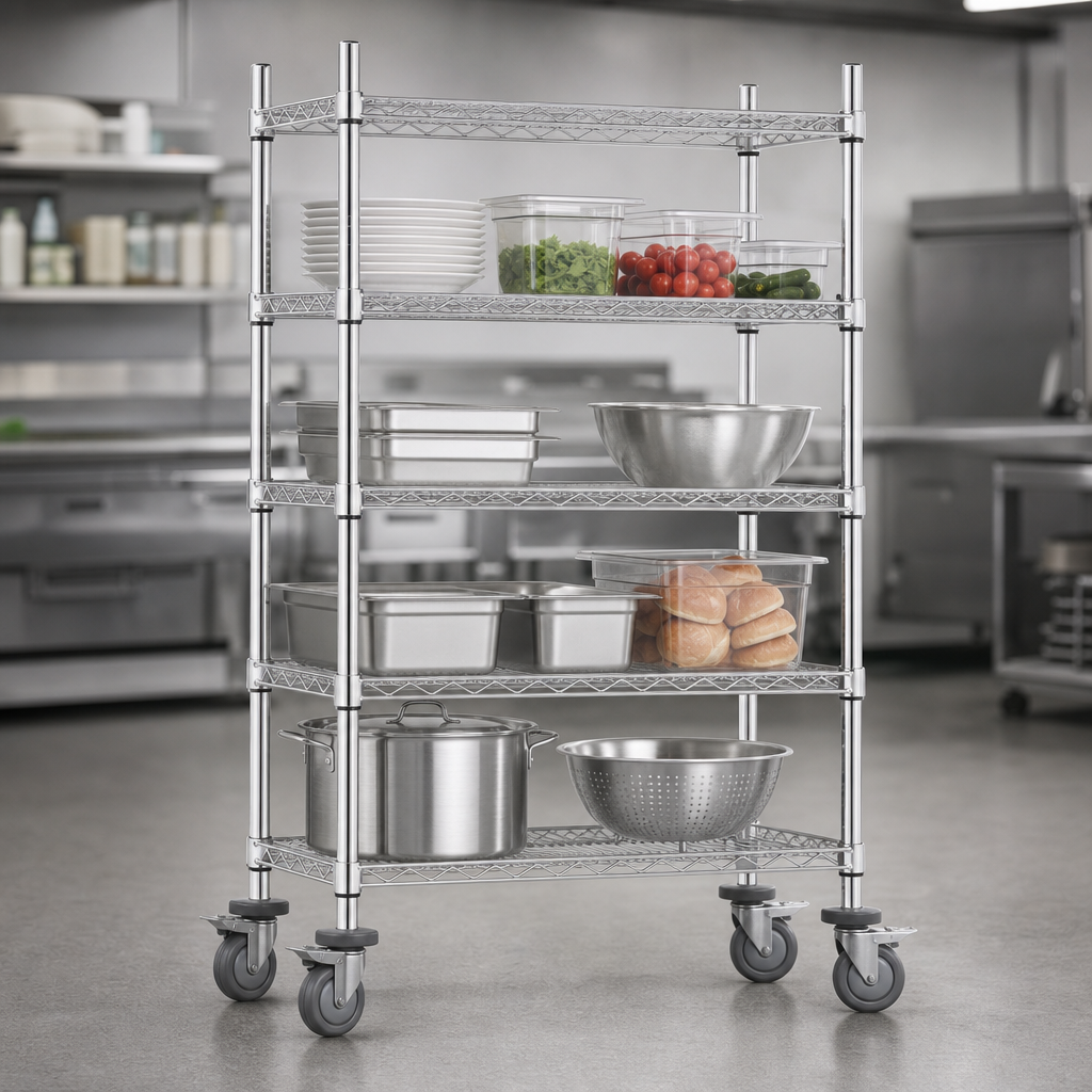 Four Adjustable Wire Shelves