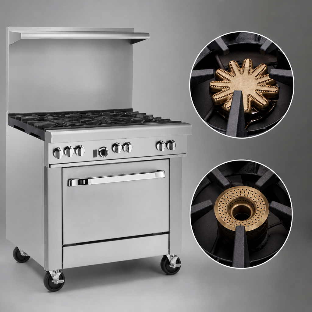 Two Open Burners With Mixed Burner Styles