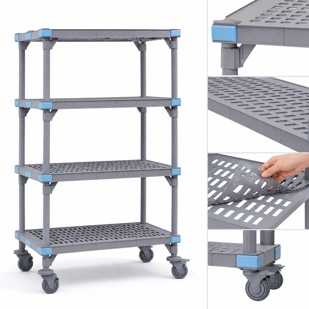 Four Open Grid Shelves