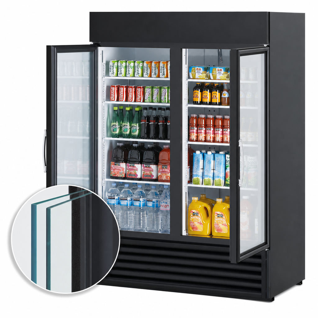Double-Pane Low-E Self-Closing Swing Glass Doors