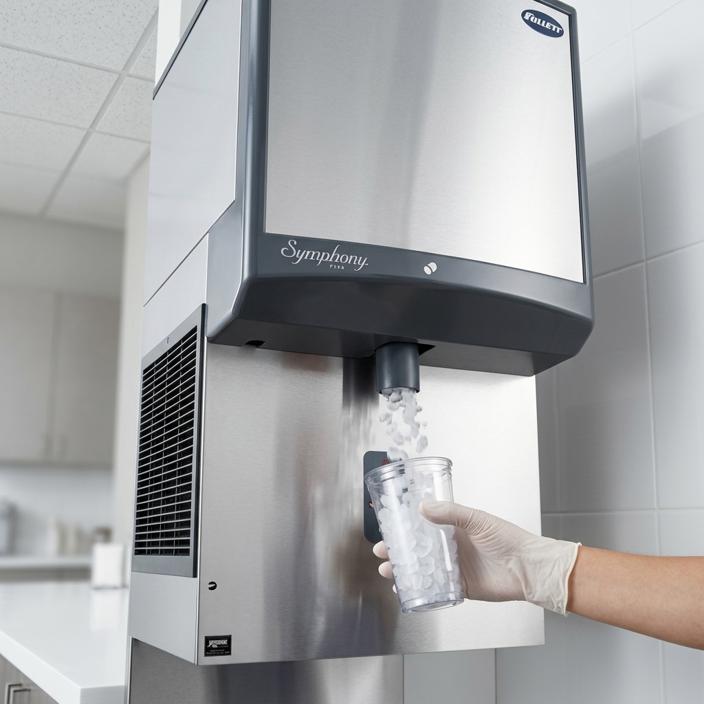 Experience hygienic convenience with the SensorSAFE™ dispense, providing hands-free ice for a safer environment.