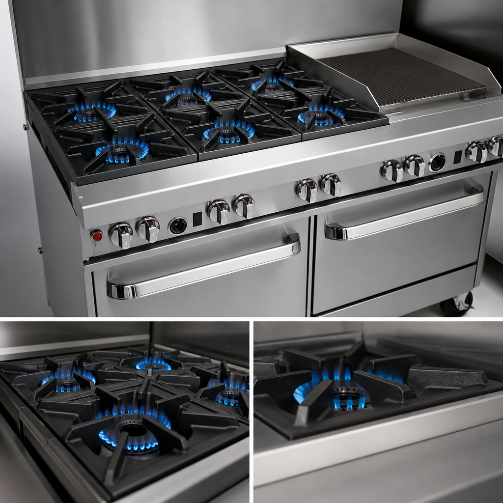 Six Non-Clog Burners