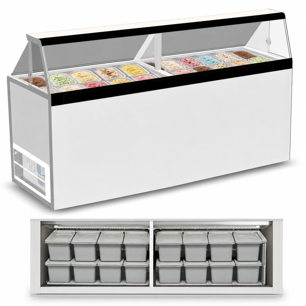 16 Display / 12 Storage Tub Capacity
