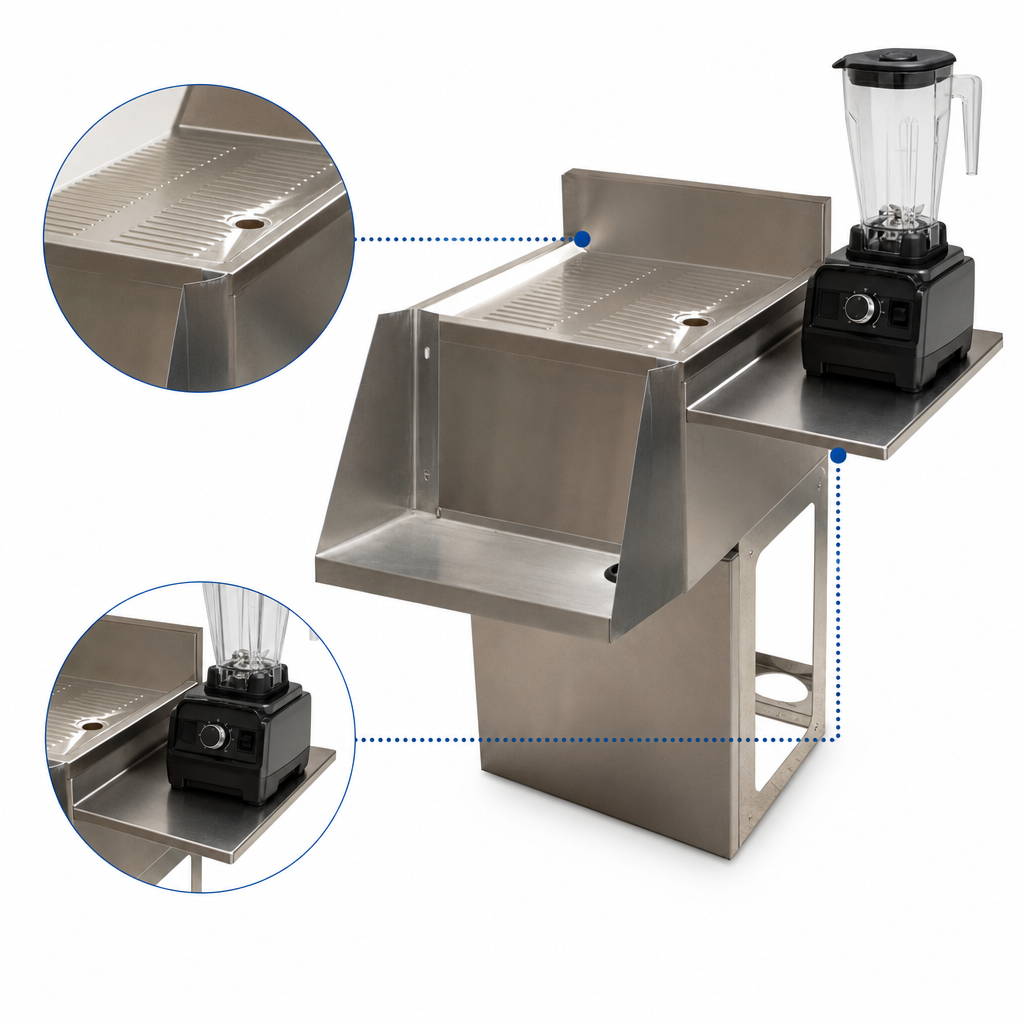 Drainboard With Add-On Blender Station Shelf