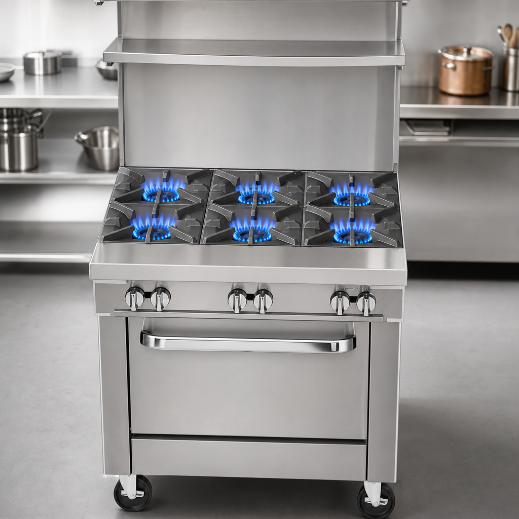 Six Open-Top Burners