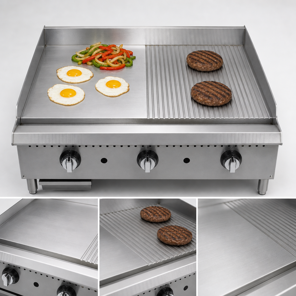 Half Smooth / Half Grooved Cooking Surface