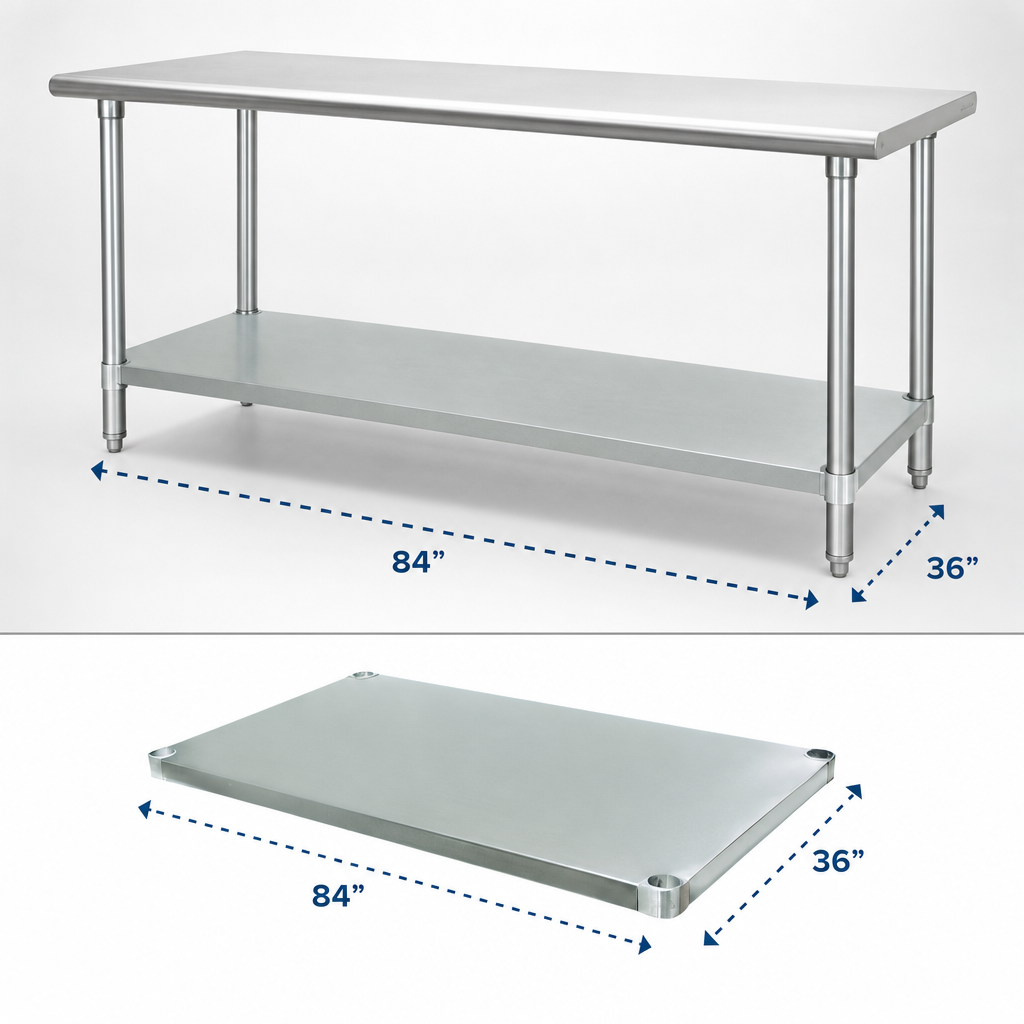 Sized for 84 x 36 Work Tables