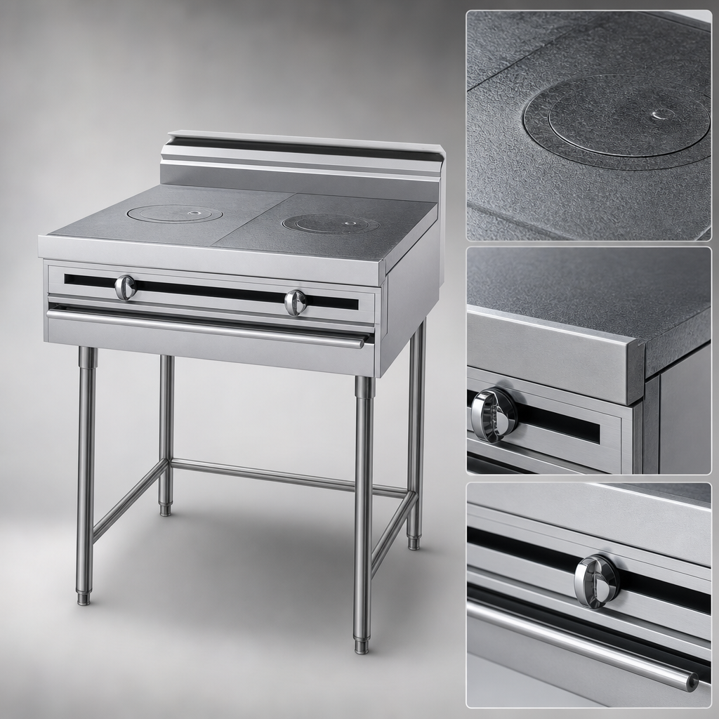 Highly Polished Reinforced Cast Iron French Top