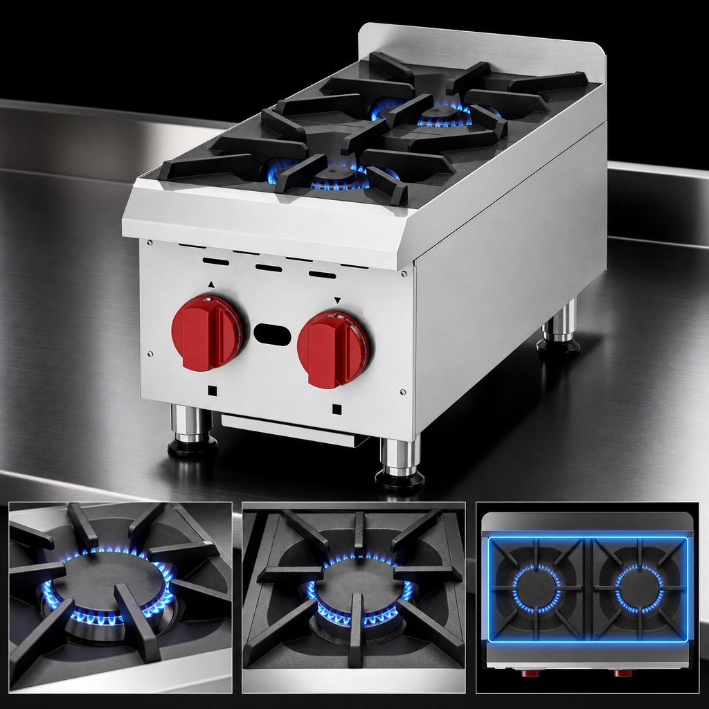 Two Stainless Steel Burners