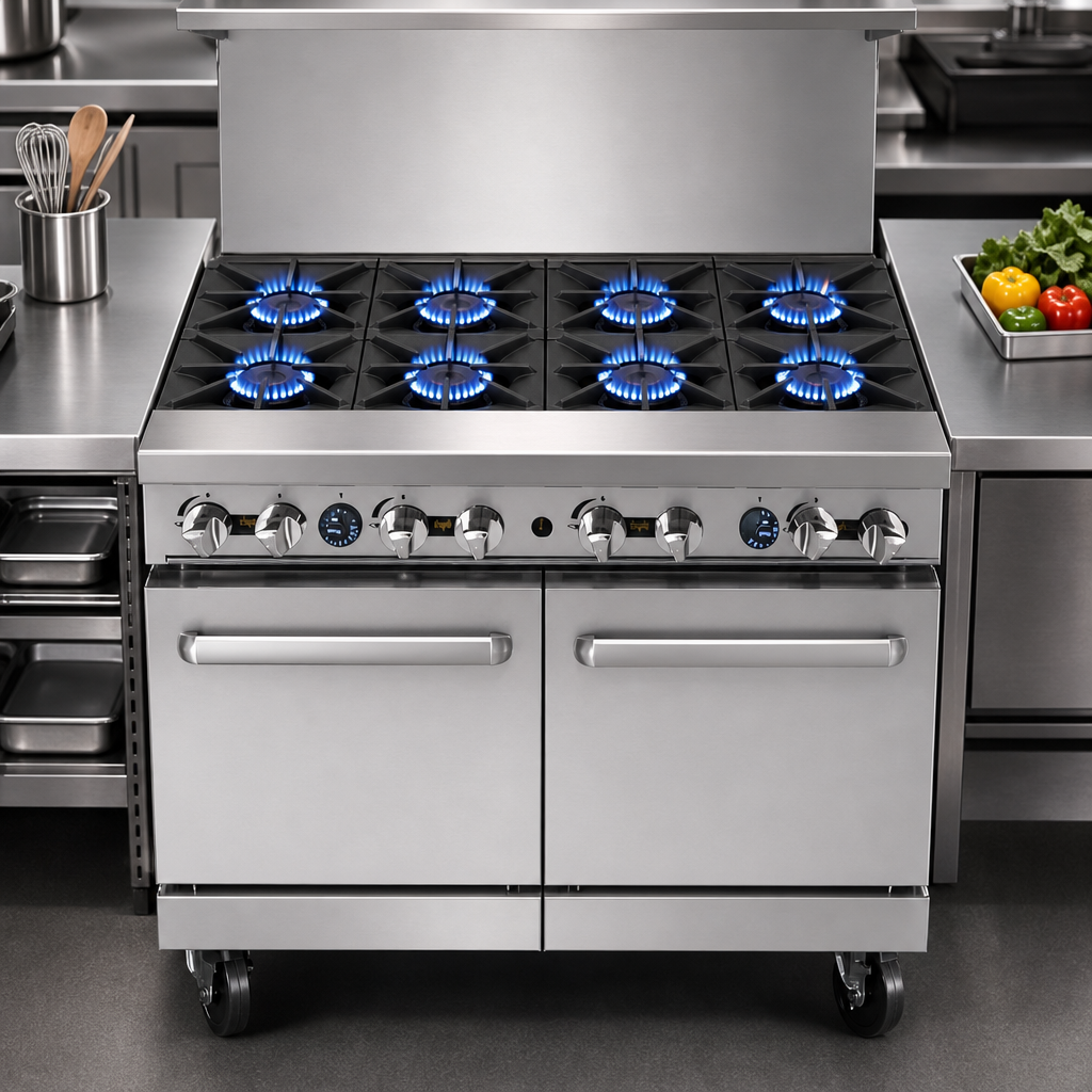 Eight 32,000 BTU Open Burners