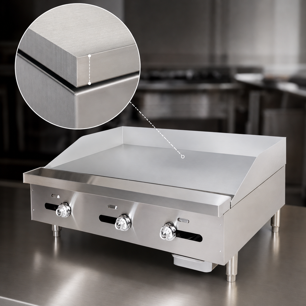 3/4-Inch Thick Smooth Steel Griddle Plate