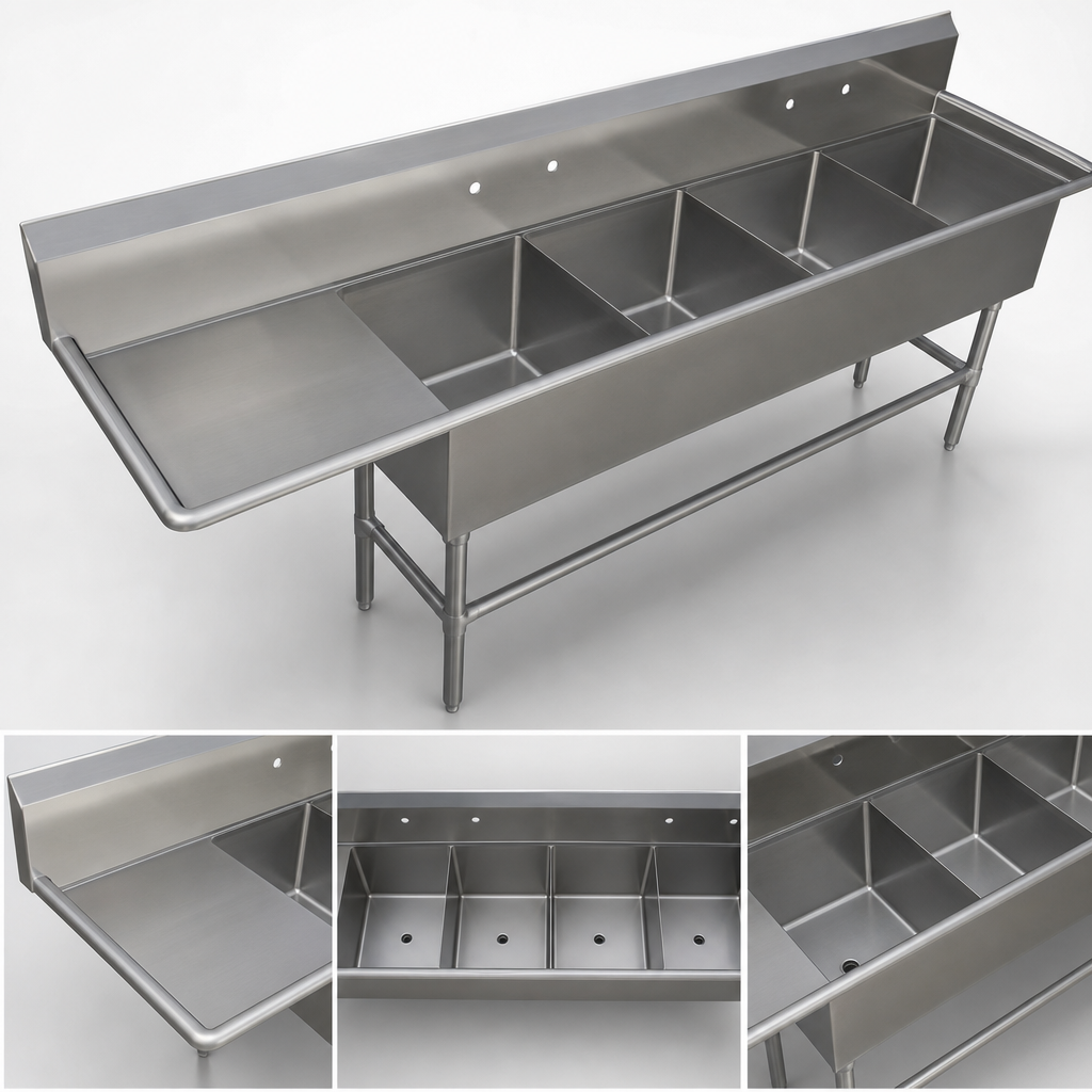 Four Compartments with Left Drainboard