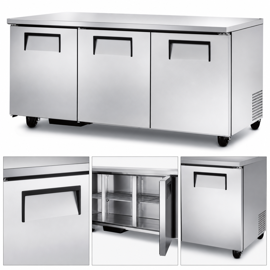 Three Solid Stainless Steel Doors