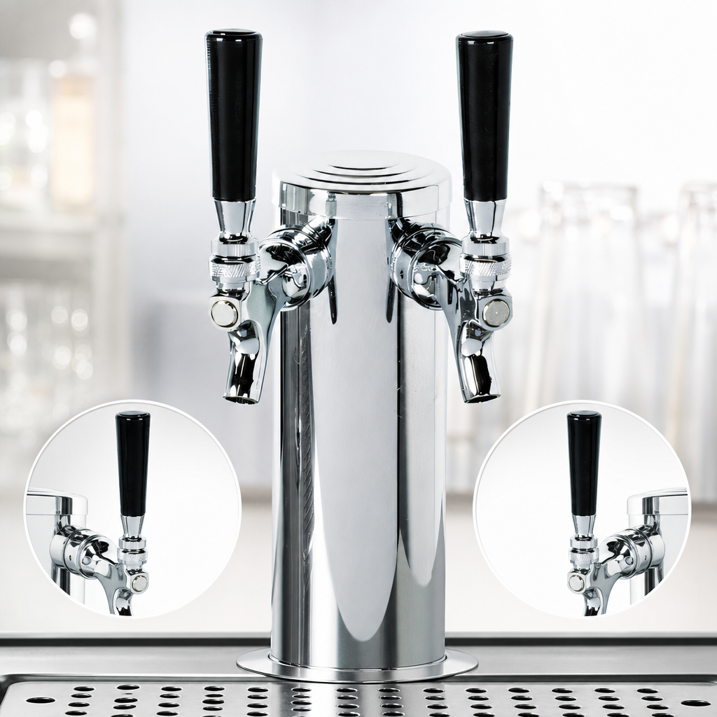 Two Stainless Steel Faucets