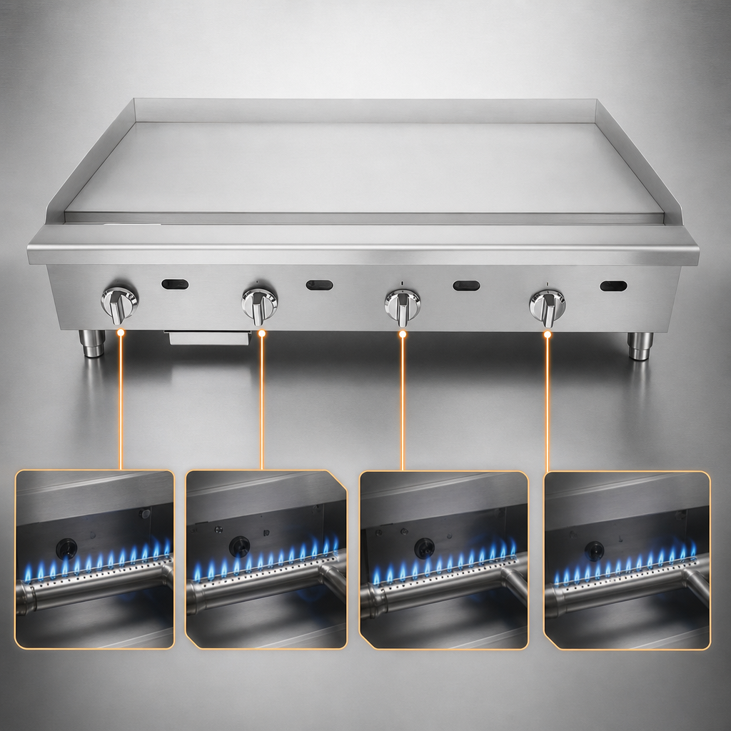 Four 25,000 BTU Burners