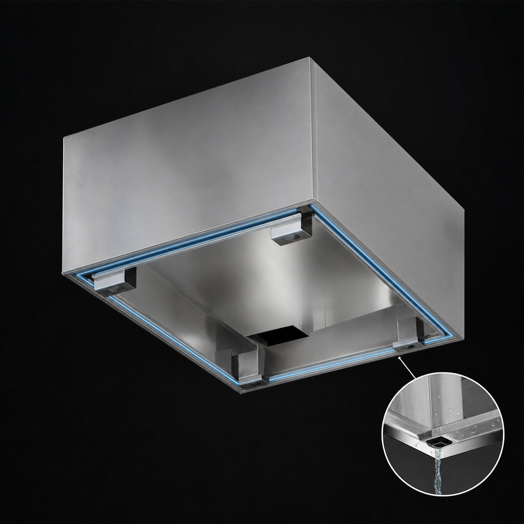 Full Perimeter Gutter with Drain