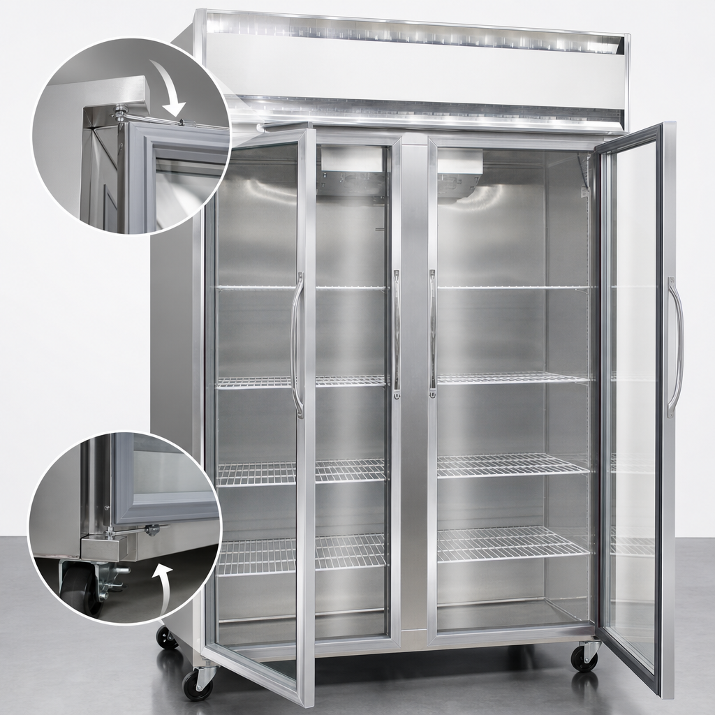 Hinged Self-Closing Glass Doors