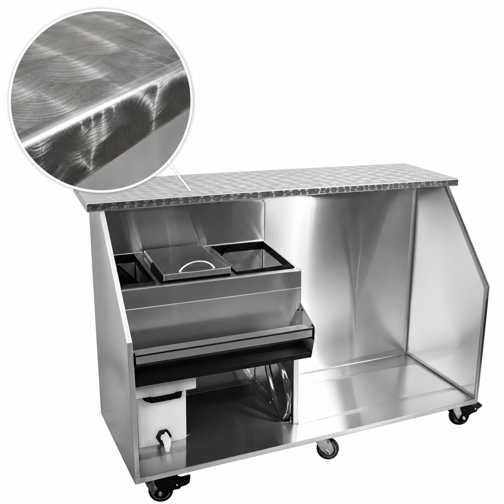 Feathered Jewel Stainless Steel Bar Top