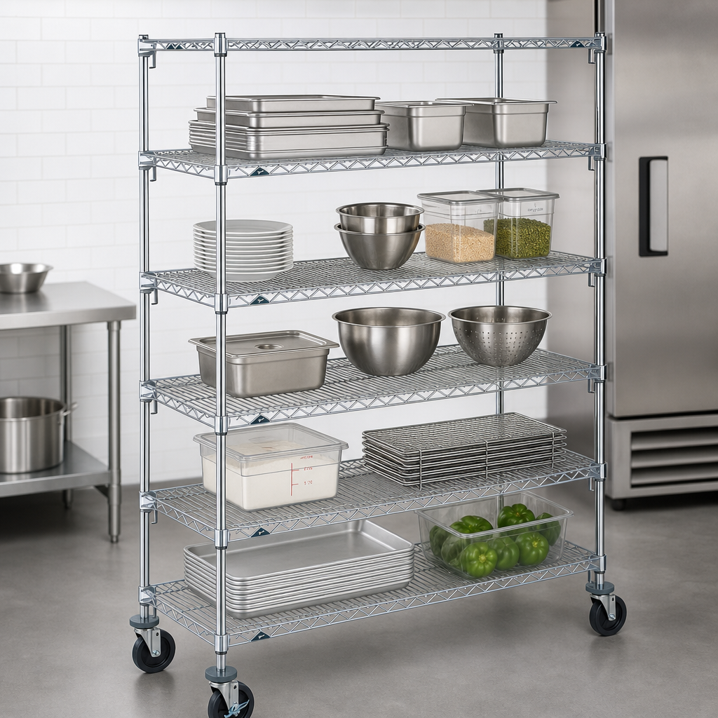 Five Adjustable Wire Shelves