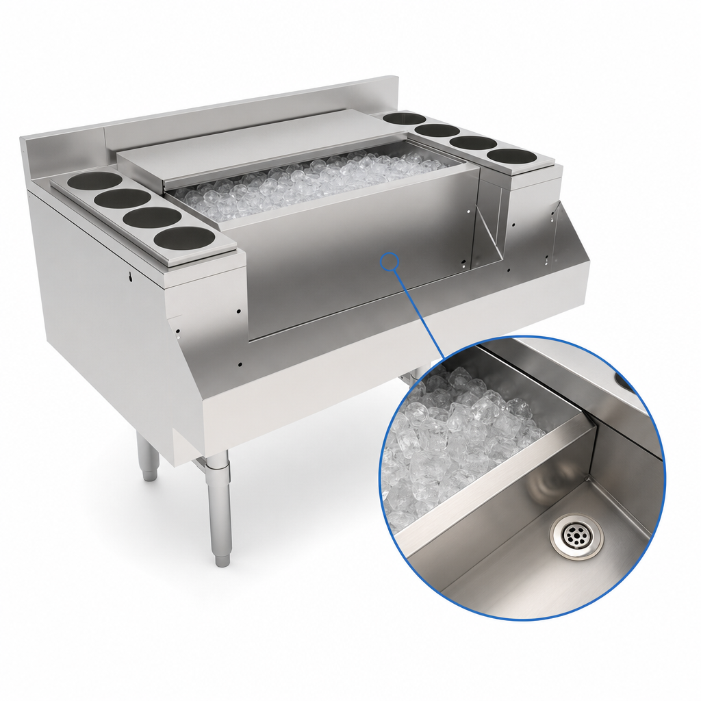 Insulated Ice Bin with Drain