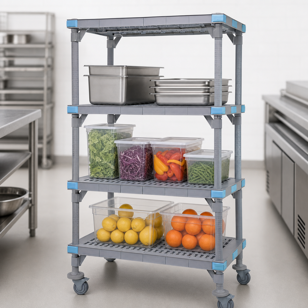 Four Open Grid Shelves