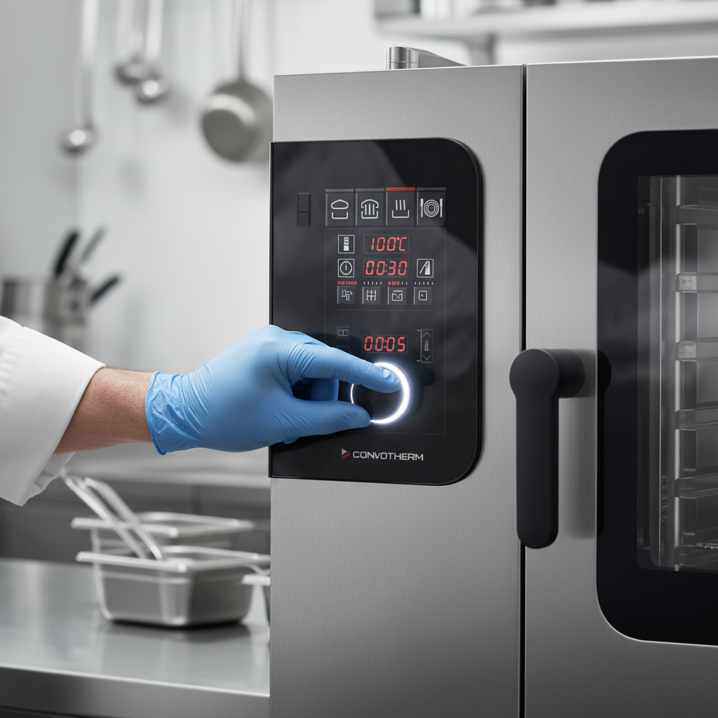 Effortlessly manage your cooking programs with the intuitive easyDial user interface and C-Dial central control on this high-performance combi oven steamer.