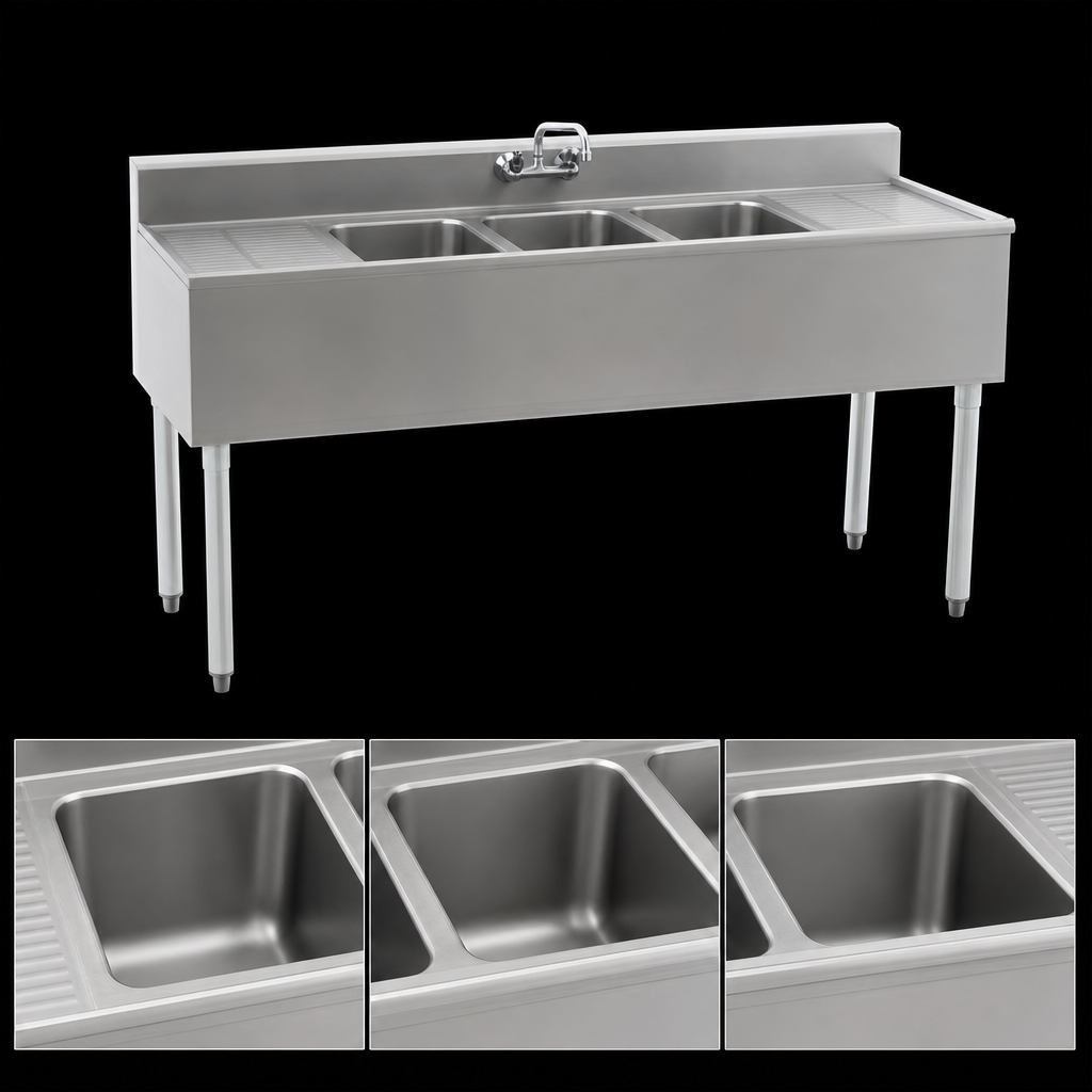 Three Deep-Drawn Compartments