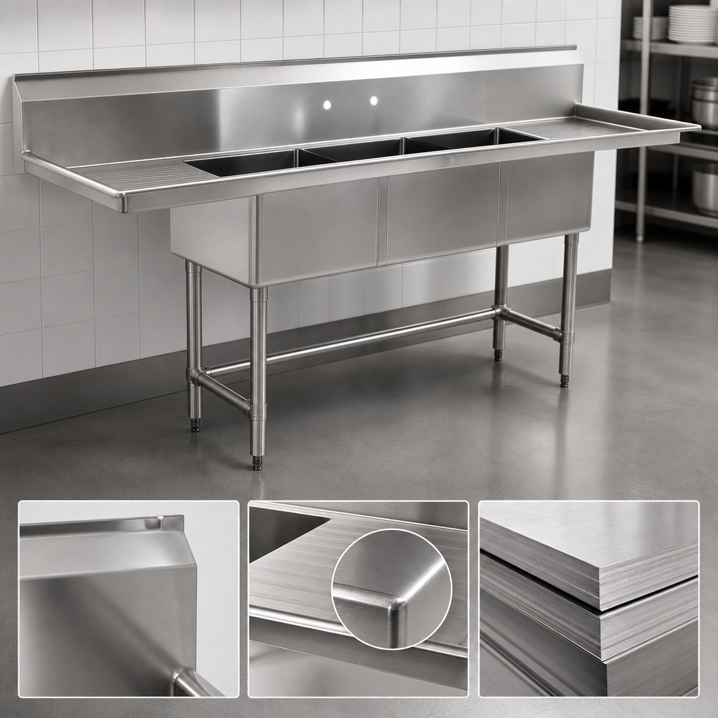 16-Gauge 304 Stainless Steel Construction
