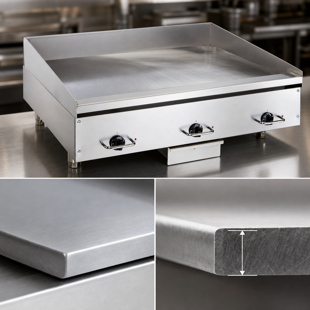 3/4-Inch Polished Steel Griddle Plate