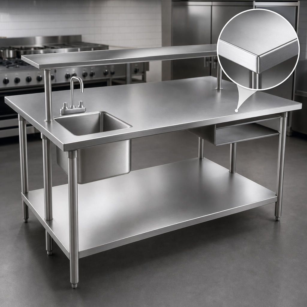 14-Gauge 304 Stainless Steel Top