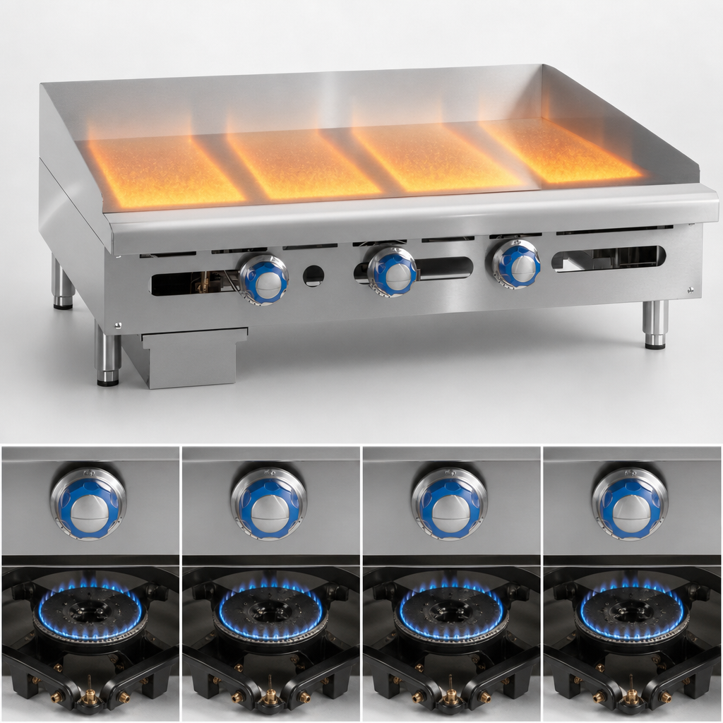 Four 30,000 BTU Burners