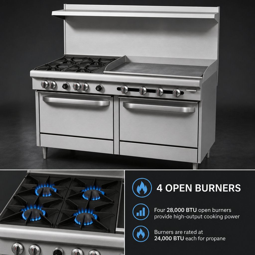 4 Open Burners