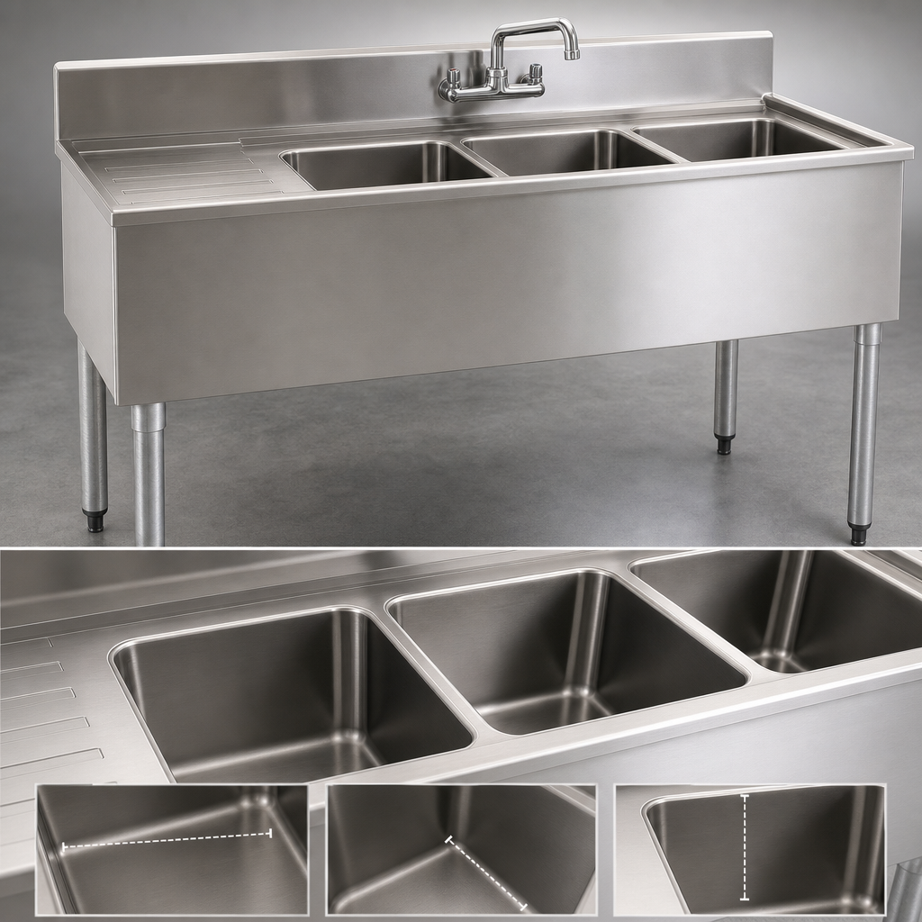Three Deep-Drawn Compartments