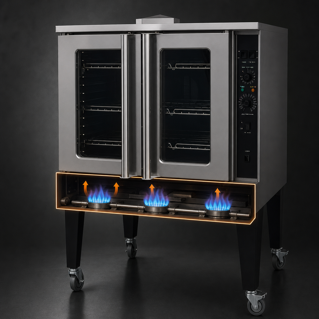 Three Direct-Fired Gas Burners