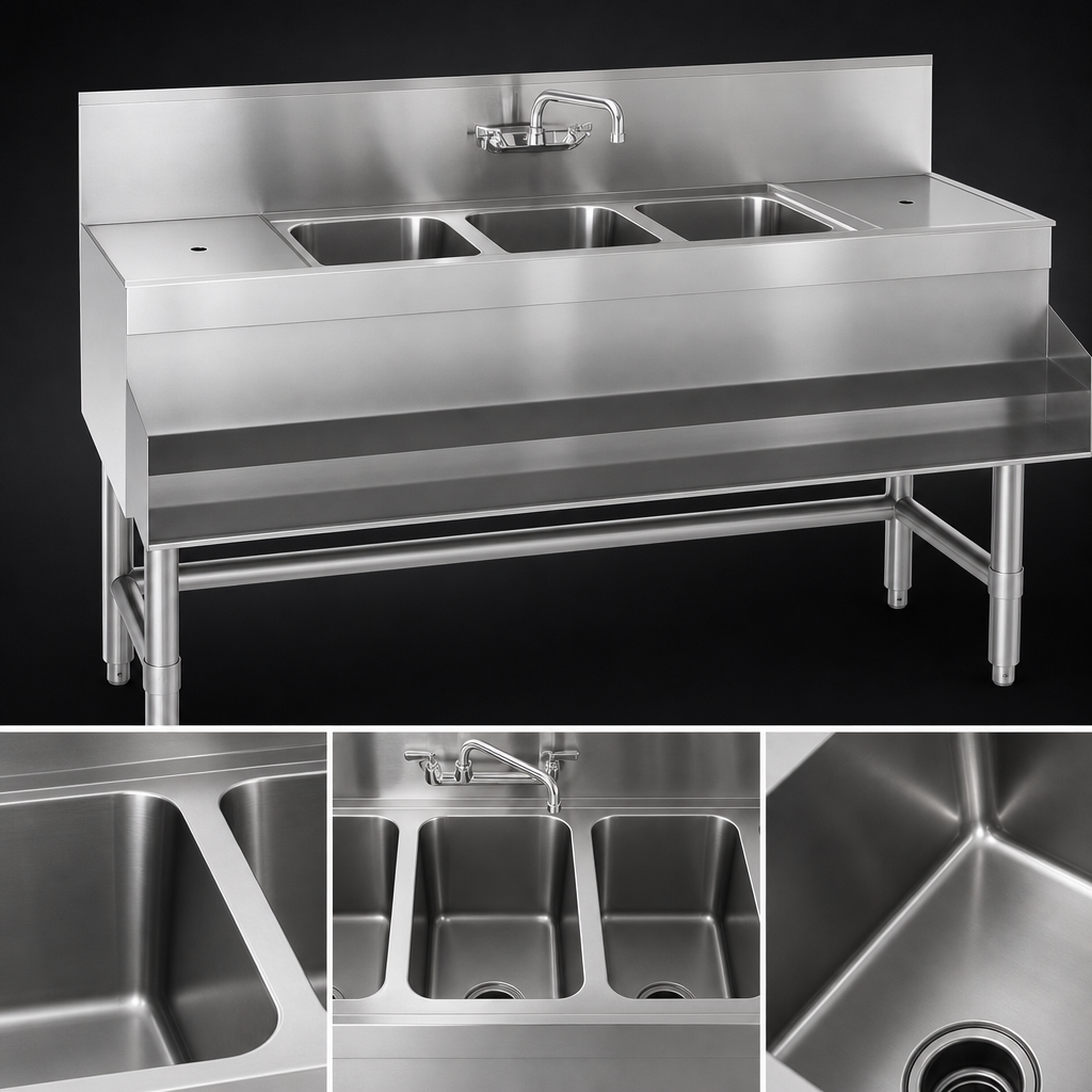 Three Deep Sink Compartments